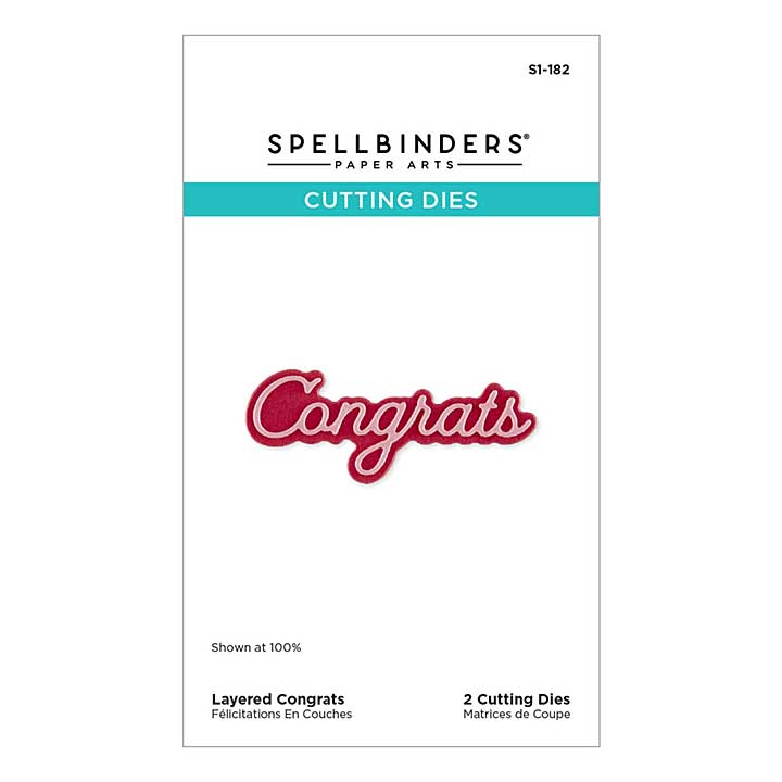 Spellbinders Essentially Yours Sentiments Etched Dies Layered Congrats