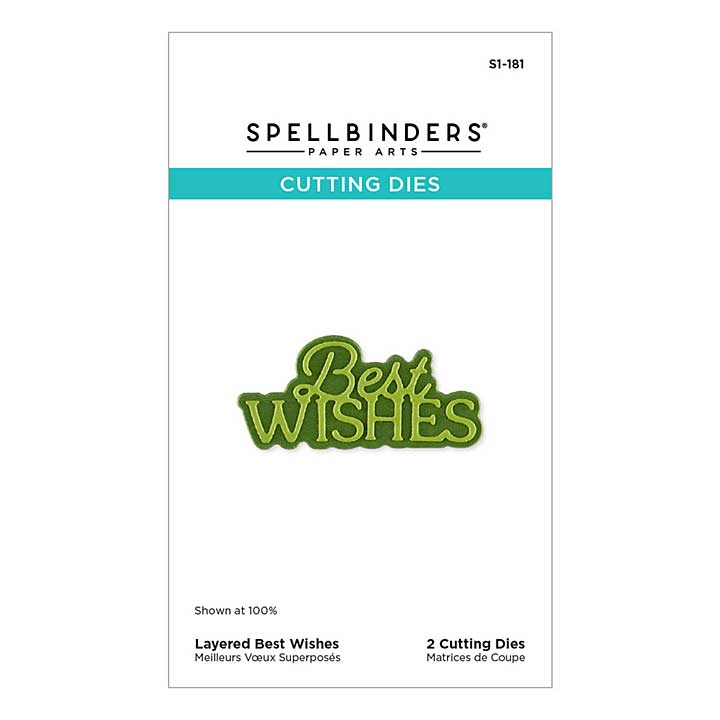 Spellbinders Essentially Yours Sentiments Etched Dies Layered Best Wishes