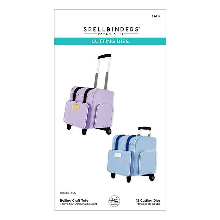 Spellbinders We All Have Baggage Etched Dies Rolling Craft Tote by Sheri Ballantyne