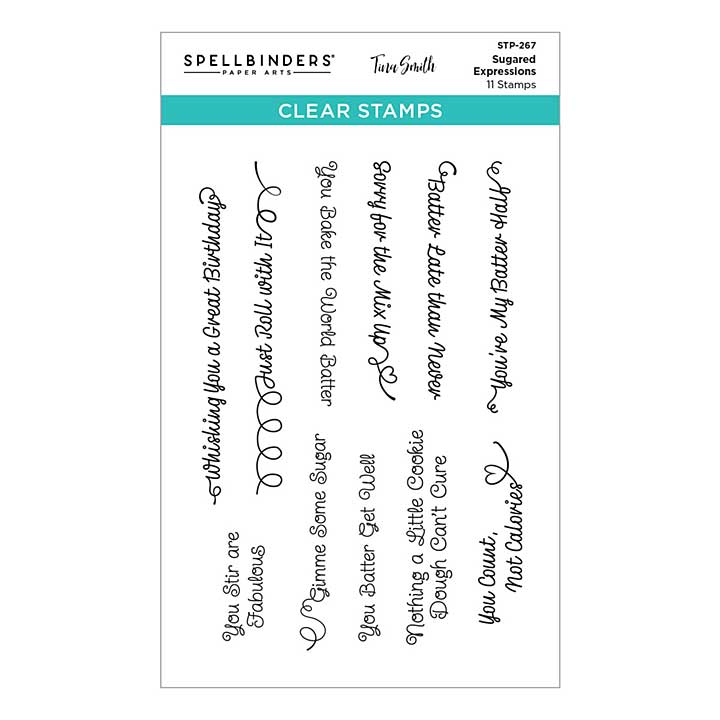 Spellbinders Make It and Bake It Clear Stamp Set Sugared Expressions