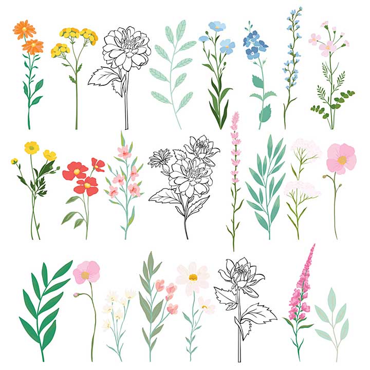 Spellbinders Breakfast in Bed Die Cut Floral Stickers