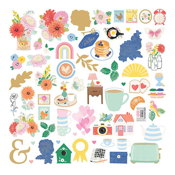 Spellbinders Breakfast in Bed Cardstock Die Cut Ephemera