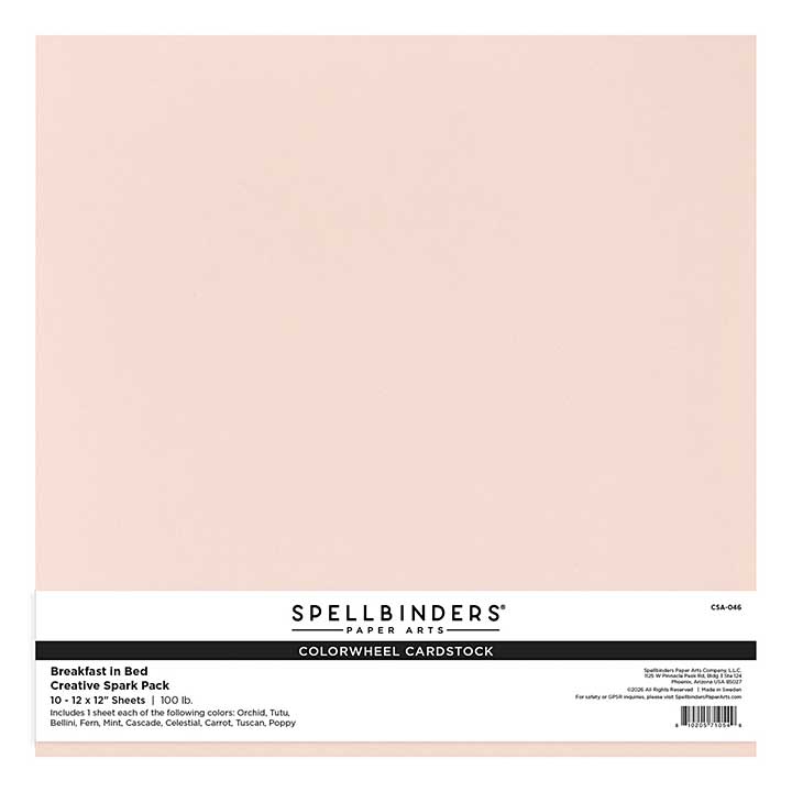 Spellbinders Breakfast in Bed 12x12 Inch ColorWheel Cardstock Creative Spark (10pcs)