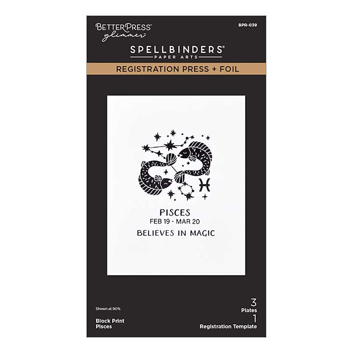Spellbinders Block Print Zodiacs Registration Press + Foil Plate Pisces