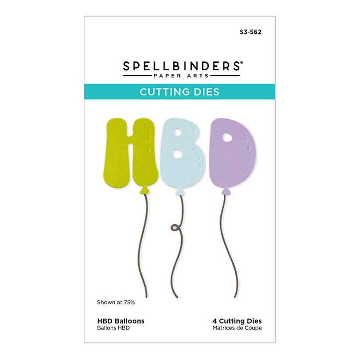 Spellbinders Aged to Perfection Etched Dies HBD Balloons
