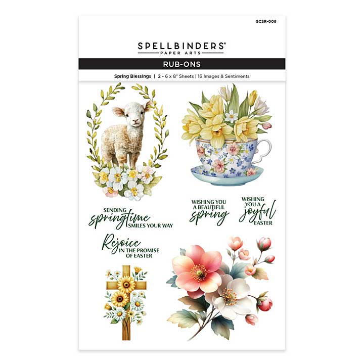 Spellbinders Simply Made 2.0 Rub-On Sheets Spring Blessings