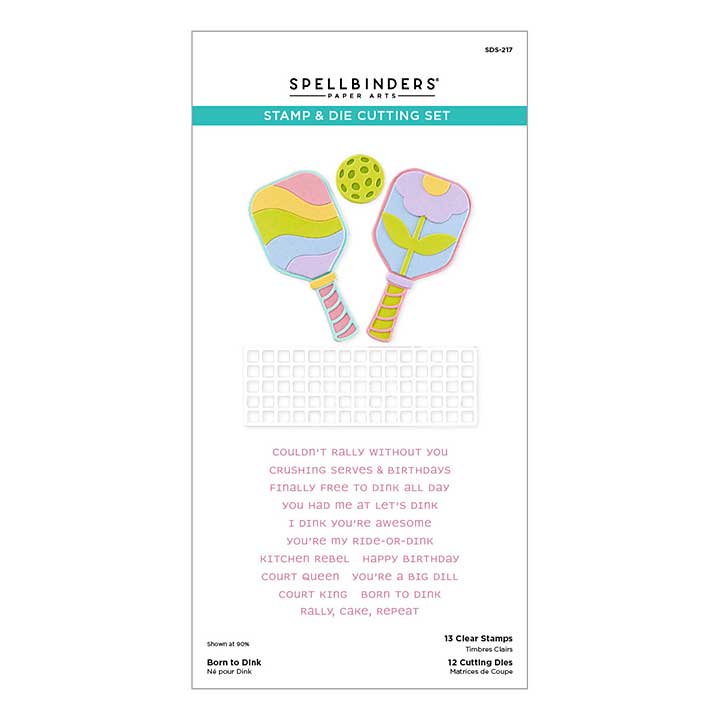 Spellbinders This Is Life Clear Stamp and Die Set Born to Dink