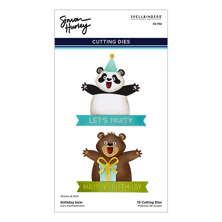 Spellbinders Sending Hugs Etched Dies Birthday Bear