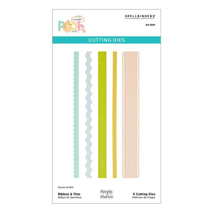 Spellbinders Say Cheese Classic Pooh Baby Etched Dies Ribbon and Trim