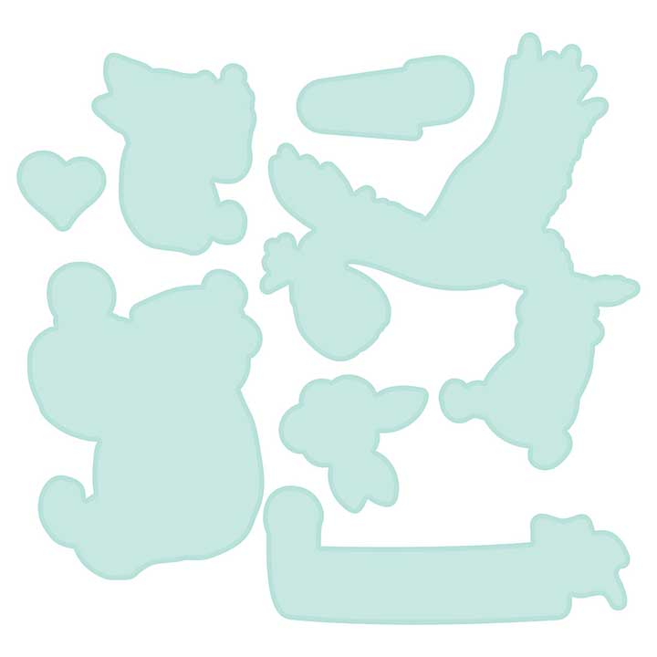 Spellbinders Say Cheese Classic Pooh Baby Etched Dies Hello Baby
