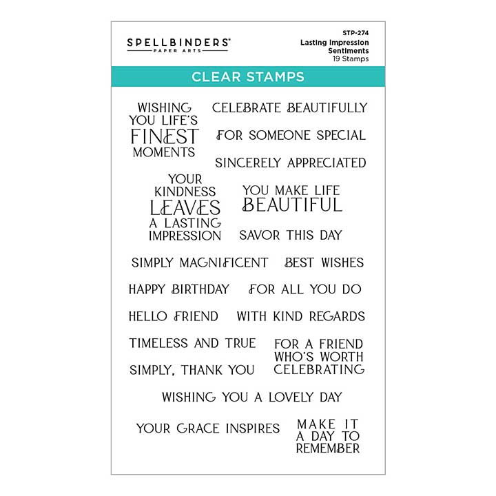 Spellbinders Regal Reflections Clear Stamp Set Lasting Impressions