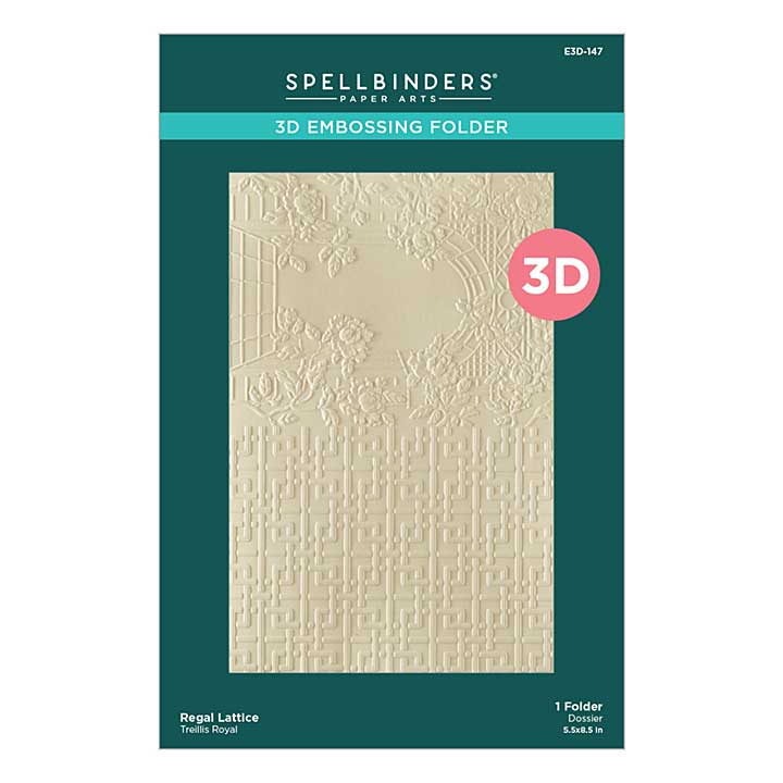 Spellbinders Regal Reflections 3D Embossing Folder Regal Lattice
