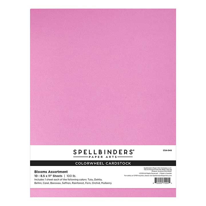 Spellbinders Blooms Assortment 8.5x11 Inch ColorWheel Cardstock (10 Sheets)