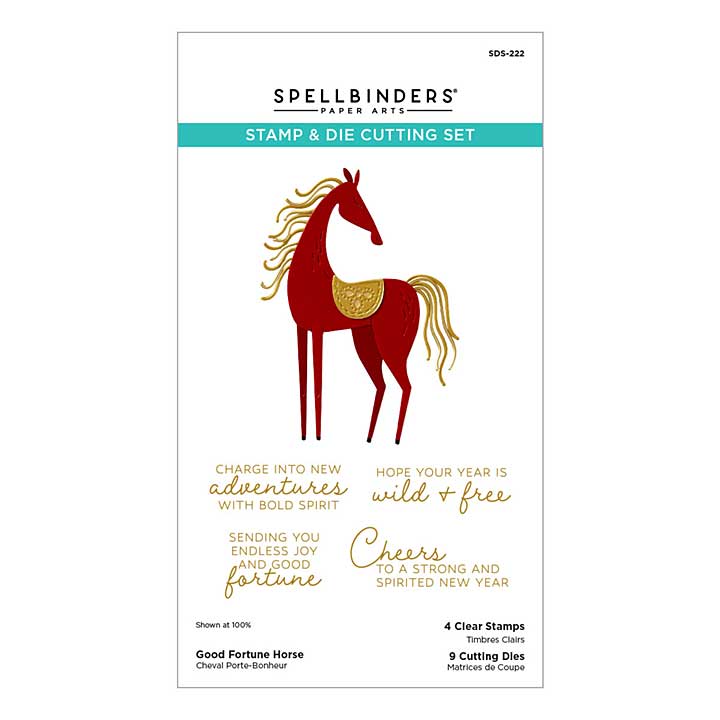 Spellbinders Good Fortune Horse Clear Stamp and Die Set