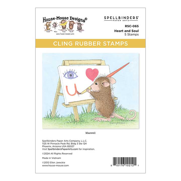 Spellbinders House-Mouse Heart and Soul Cling Rubber Stamps Heart and Soul