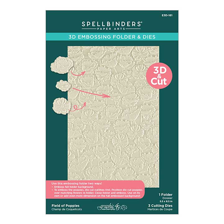 Spellbinders Wonder of Oz 3D Emboss and Cut Folder Field of Poppies