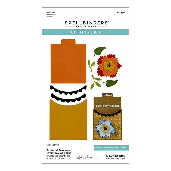 Spellbinders Tabbed Classics Etched Dies Essential Envelope Every Day Add-Ons