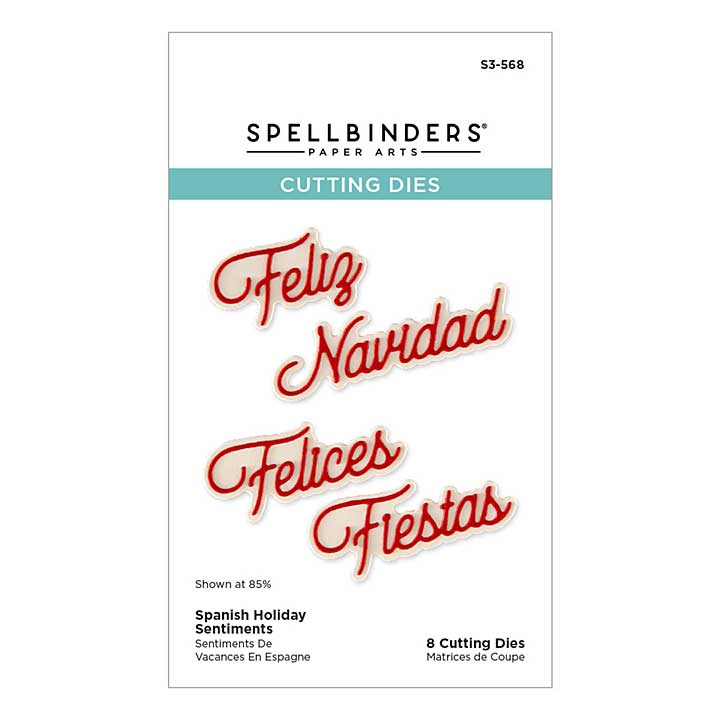 Spellbinders International Holiday Sentiments Etched Dies Spanish Holiday Sentiments