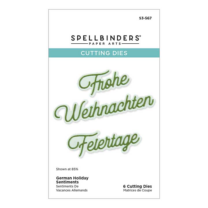 Spellbinders International Holiday Sentiments Etched Dies German Holiday Sentiments