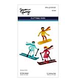 Spellbinders Ski-sons Greetings Etched Dies Hit the Slopes