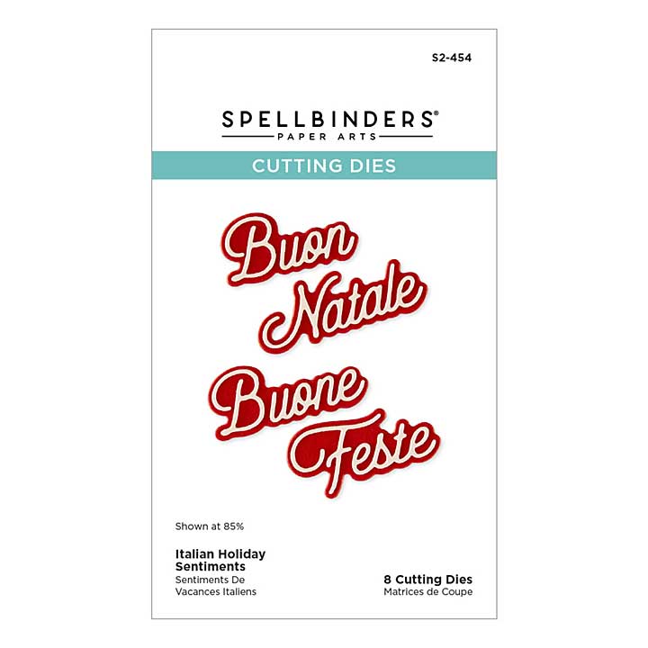Spellbinders International Holiday Sentiments Etched Dies Italian Holiday Sentiments