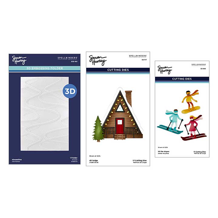 Spellbinders Ski-sons Greetings Dies and 3D Folder Bundle