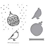 Spellbinders Starry Holiday Registration Press Plate and Die Set Merry, Merry, Merry Bird