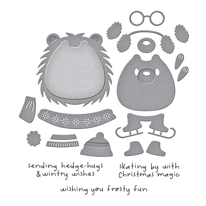 Spellbinders Merry Mischief Clear Stamp and Die Set Hedge-Hugs