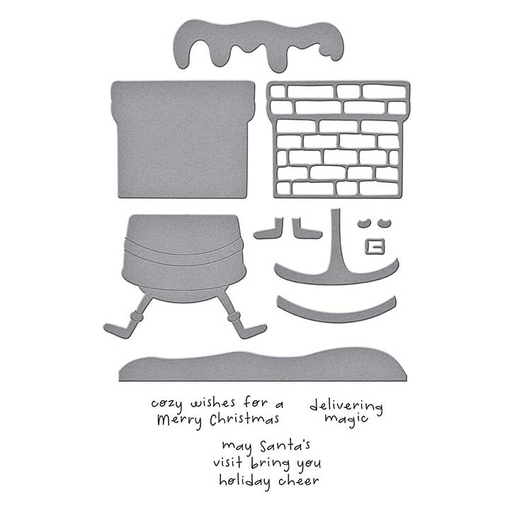 Spellbinders Merry Mischief Clear Stamp and Die Set Chimney Caper