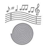 Spellbinders Bibis Musical Notes Etched Dies Musical Notes and Stave Pop-Up