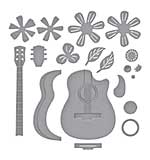 Spellbinders Bibis Musical Notes Etched Dies Mini Guitar