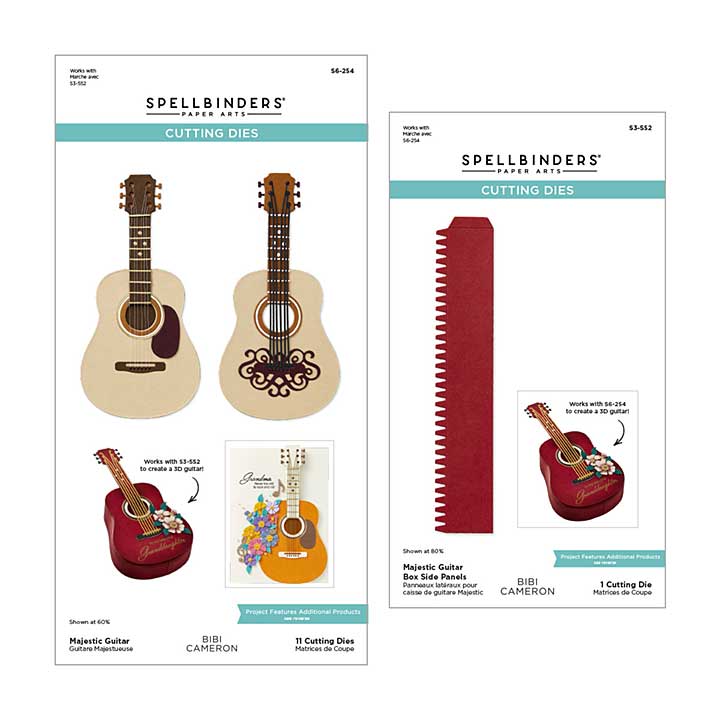 Spellbinders Bibis Musical Notes Die Bundle Majestic Guitar Box Creator