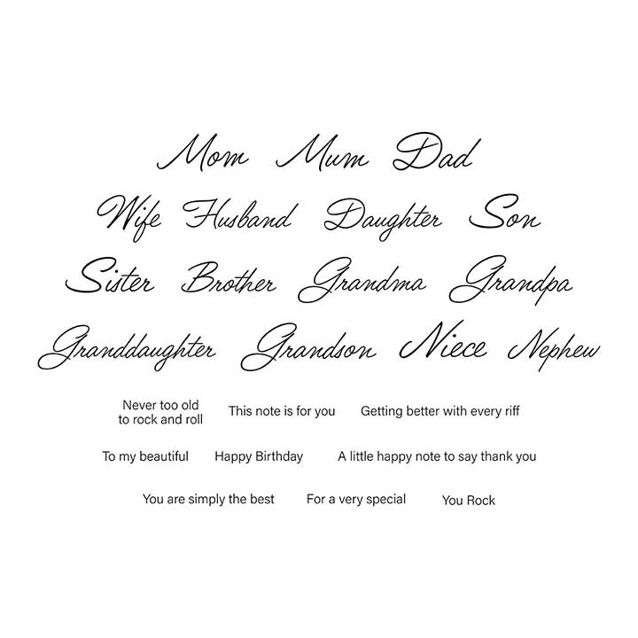 Spellbinders Bibis Musical Notes Clear Stamp Set Family Musical Mix Greetings