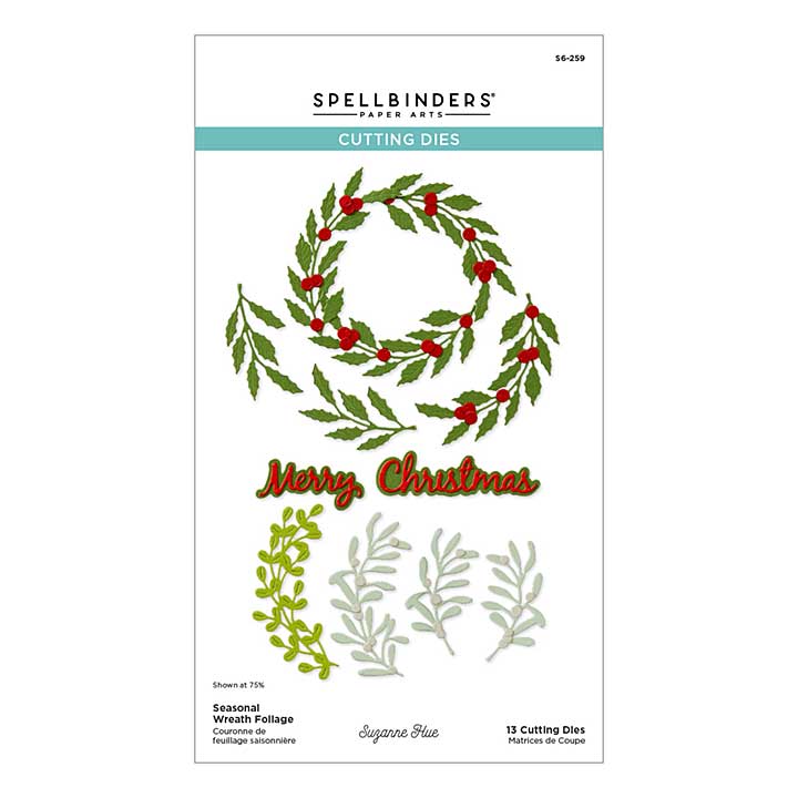 Spellbinders Texture and Foliage Etched Dies Seasonal Wreath Foliage
