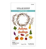 Spellbinders Texture and Foliage Etched Dies Autumn Greetings Wreath