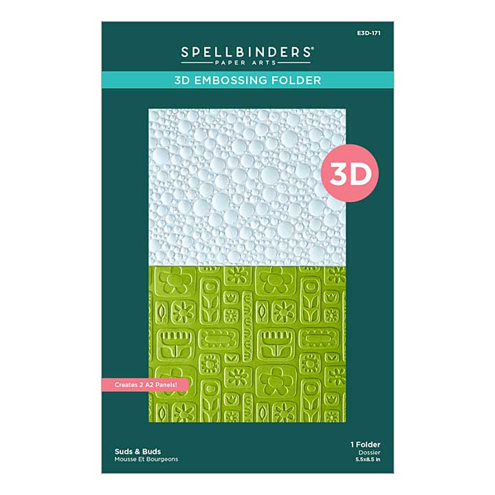 Spellbinders Shiny New Day 3D Embossing Folder Suds and Buds by Spellbinders
