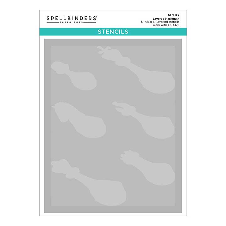 Spellbinders Checkmate Stencil Layered Harlequin by Spellbinders