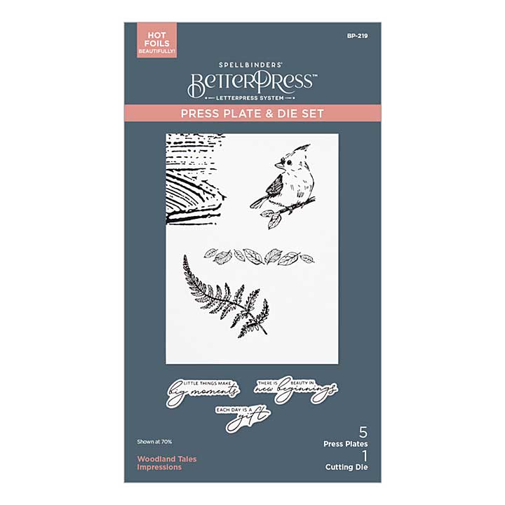Spellbinders Woodland Tales Impressions Press Plate and Die Set