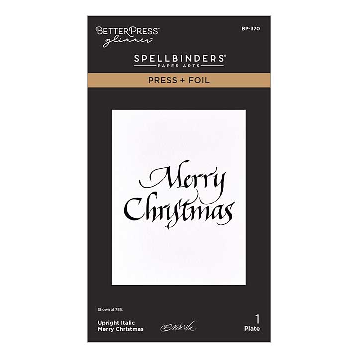 Spellbinders Upright Italic Merry Christmas Press plus Foil Plate by Paul Antonio