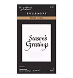 Spellbinders Upright Italic Seasons Greetings Press plus Foil Plate by Paul Antonio