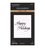 Spellbinders Upright Italic Happy Holidays Press plus Foil Plate by Paul Antonio