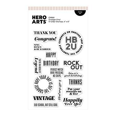 Spellbinders Hero Arts Vintage Vinyl Stamp Set