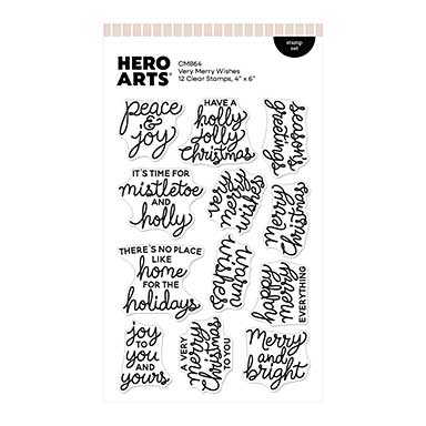 Spellbinders Hero Arts Very Merry Wishes Stamp Set