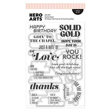 Spellbinders Hero Arts Solid Gold Stamp and Cut