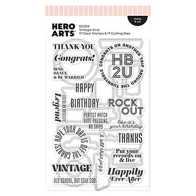 Spellbinders Hero Arts Vintage Vinyl Stamp and Cut