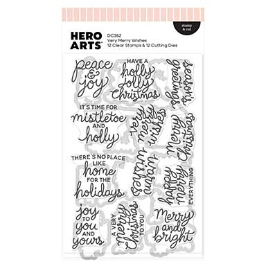 Spellbinders Hero Arts Very Merry Wishes Stamp and Cut