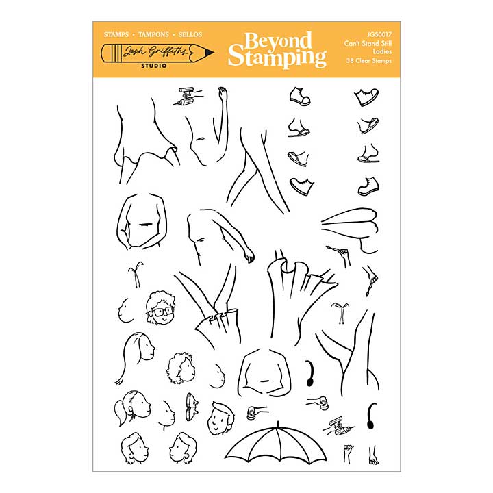 Spellbinders Beyond Stamping Cant Stand Still 1 - Ladies Clear Stamp Set by Josh Griffiths Studio