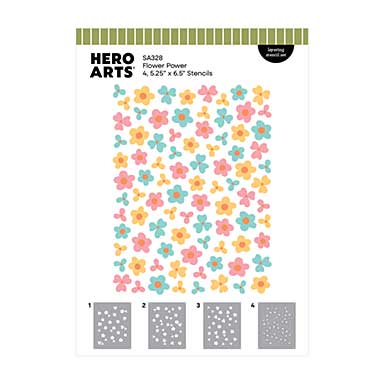 Spellbinders Hero Arts Flower Power Layering Stencil Set