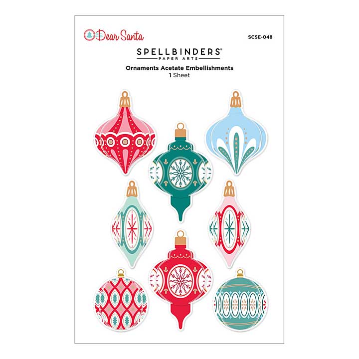 Spellbinders Dear Santa Ornaments Dimensional Stickers