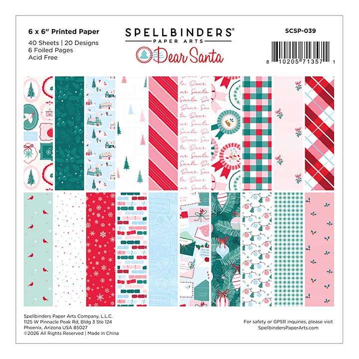 Spellbinders Dear Santa 6 x 6 Paper Pack